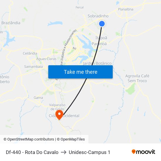 Df-440 - Rota Do Cavalo to Unidesc-Campus 1 map