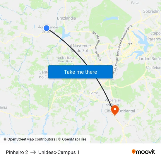 Pinheiro 2 to Unidesc-Campus 1 map