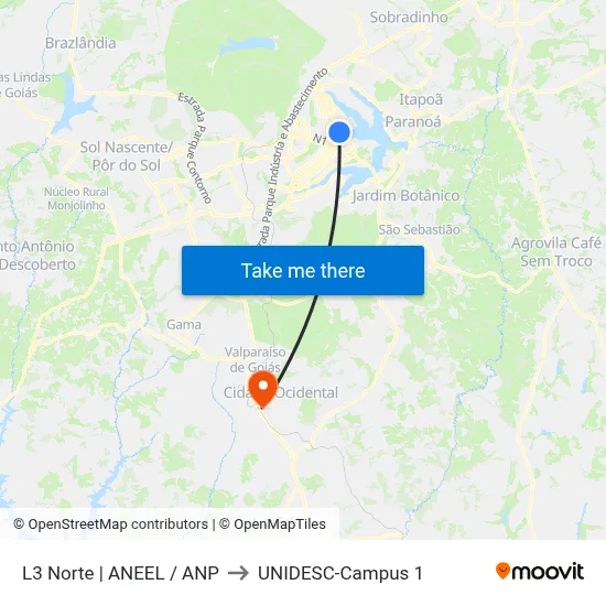 L3 Norte | ANEEL / ANP to UNIDESC-Campus 1 map