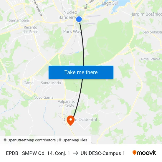 EPDB | SMPW Qd. 14, Conj. 1 to UNIDESC-Campus 1 map