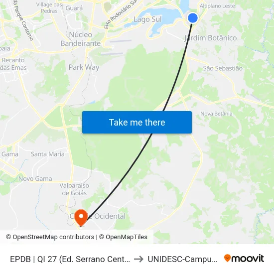 EPDB | QI 27 (Ed. Serrano Center) to UNIDESC-Campus 1 map