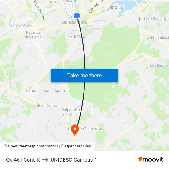 Qe 46 | Conj. K to UNIDESC-Campus 1 map
