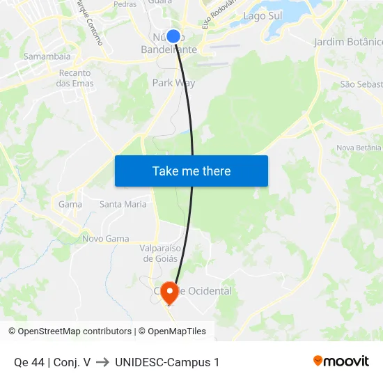 Qe 44 | Conj. V to UNIDESC-Campus 1 map