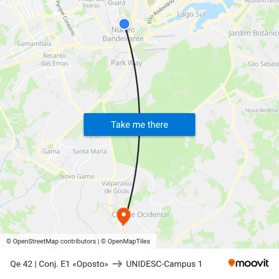 Qe 42 | Conj. E1 «Oposto» to UNIDESC-Campus 1 map