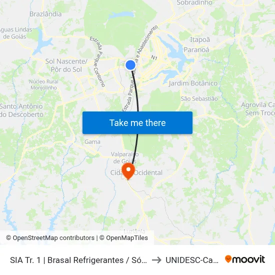 SIA Tr. 1 | Brasal Refrigerantes / Só Reparos / BYD to UNIDESC-Campus 1 map