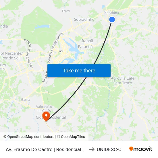 Av. Erasmo De Castro | Residêncial Sandray (Ultrabox) to UNIDESC-Campus 1 map