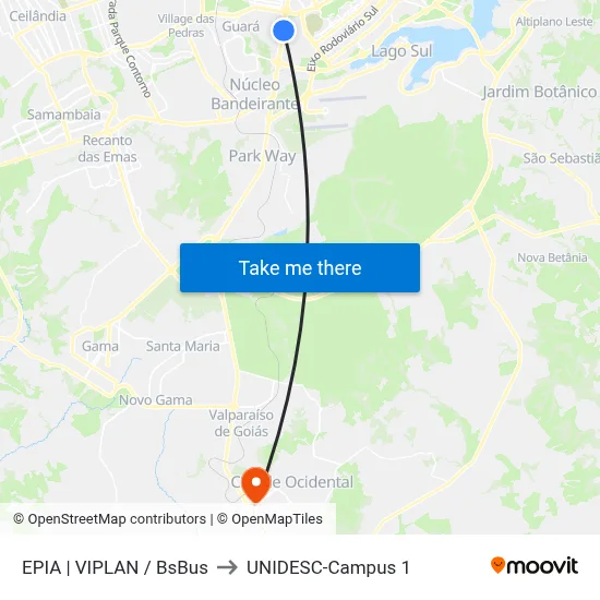 EPIA | VIPLAN / BsBus to UNIDESC-Campus 1 map