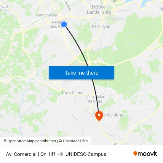 Av. Comercial | Qn 14f to UNIDESC-Campus 1 map