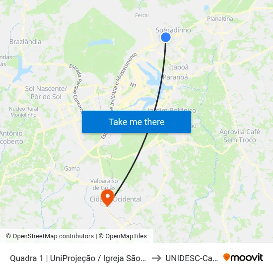 Quadra 1 | UniProjeção / Igreja São Vicente / Salute to UNIDESC-Campus 1 map