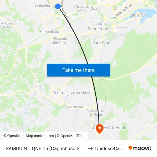 SAMDU N. | QNE 15 (Caprichoso Supermercado) to Unidesc-Campus 1 map