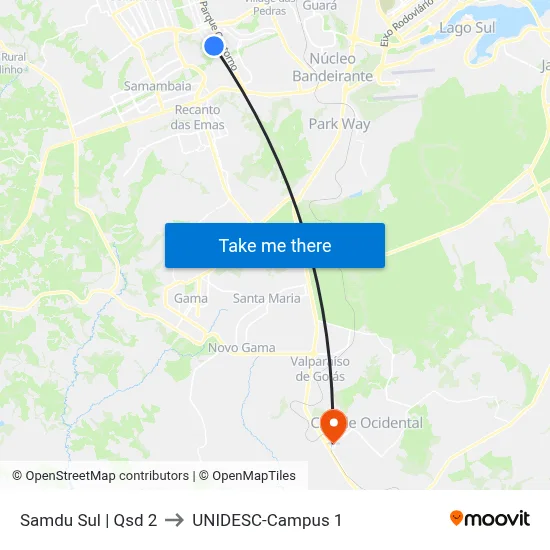 Samdu Sul | Qsd 2 to UNIDESC-Campus 1 map