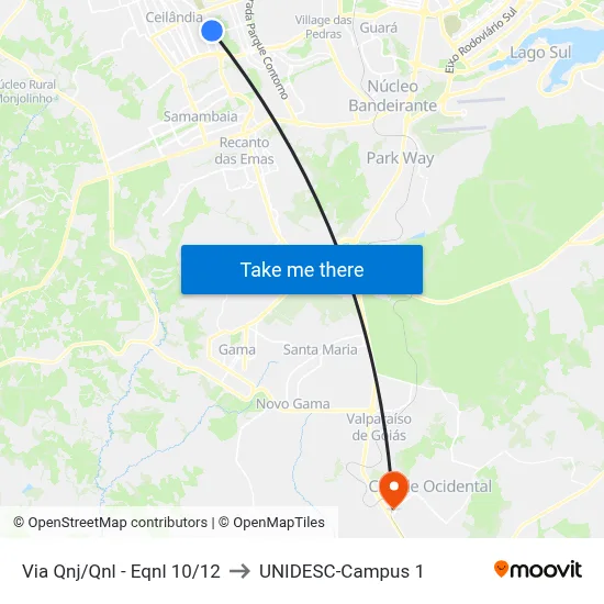 Via Qnj/Qnl - Eqnl 10/12 to UNIDESC-Campus 1 map