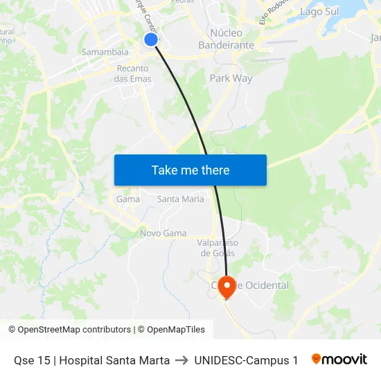 Qse 15 | Hospital Santa Marta to UNIDESC-Campus 1 map