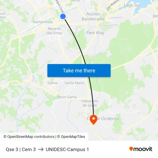 Qse 3 | Cem 3 to UNIDESC-Campus 1 map