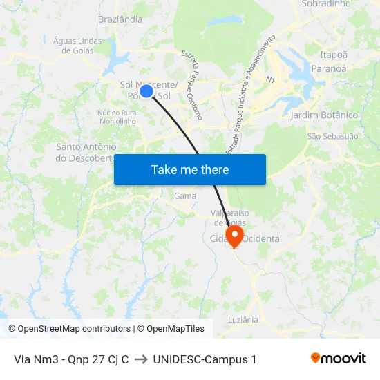 Via Nm3 - Qnp 27 Cj C to UNIDESC-Campus 1 map