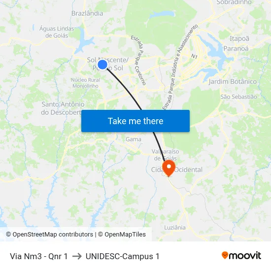 Via Nm3 - Qnr 1 to UNIDESC-Campus 1 map