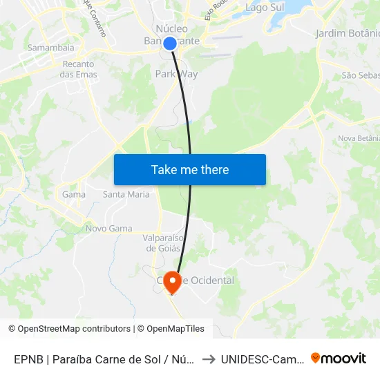 EPNB | Paraíba Carne de Sol / Núcleo da Fé to UNIDESC-Campus 1 map
