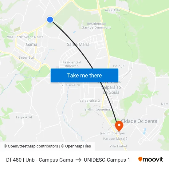 Df-480 | Unb - Campus Gama to UNIDESC-Campus 1 map