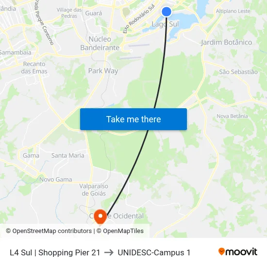L4 Sul | Shopping Pier 21 to UNIDESC-Campus 1 map