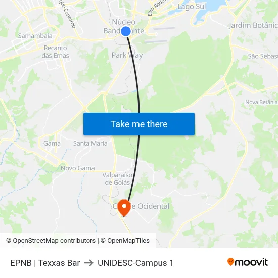 EPNB | Texxas Bar to UNIDESC-Campus 1 map