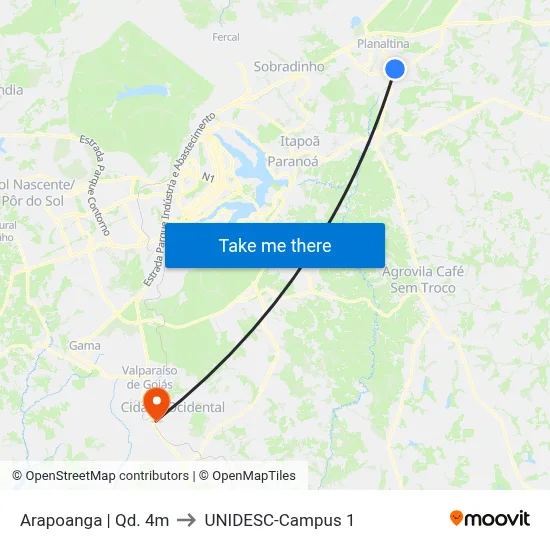 Arapoanga | Qd. 4m to UNIDESC-Campus 1 map