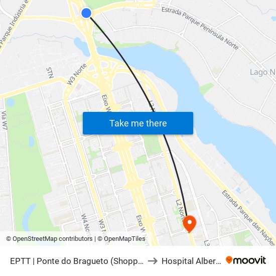 EPTT | Ponte do Bragueto (Shopping Iguatemi) to Hospital Albert Sabin map