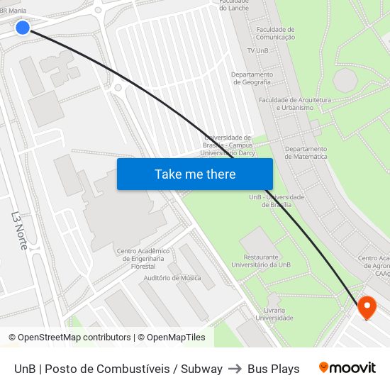 UnB | Posto de Combustíveis / Subway to Bus Plays map