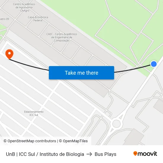 UnB | ICC Sul / Instituto de Biologia to Bus Plays map
