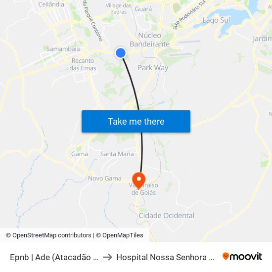 Epnb | Ade (Atacadão Do Mdf) to Hospital Nossa Senhora Aparecida map