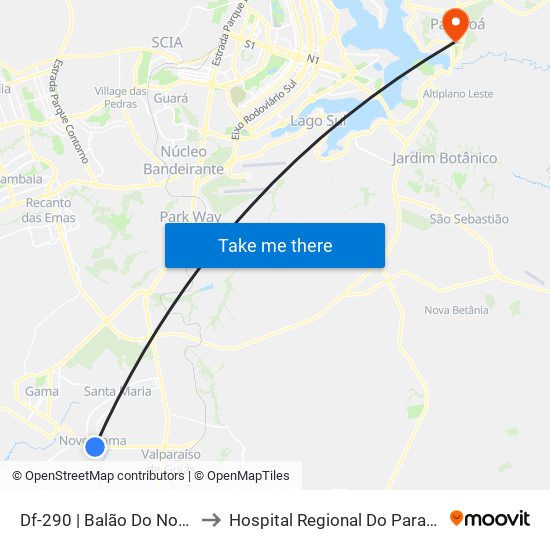 Df-290 | Balão Do Novo Gama to Hospital Regional Do Paranoá - Hrpa map