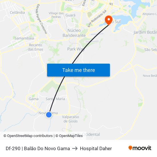 Df-290 | Balão Do Novo Gama to Hospital Daher map