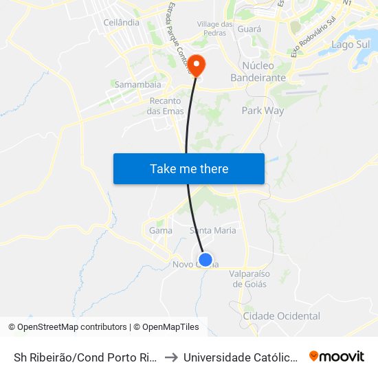 Sh Ribeirão/Cond Porto Rico Fase 2 Q K to Universidade Católica De Brasília map