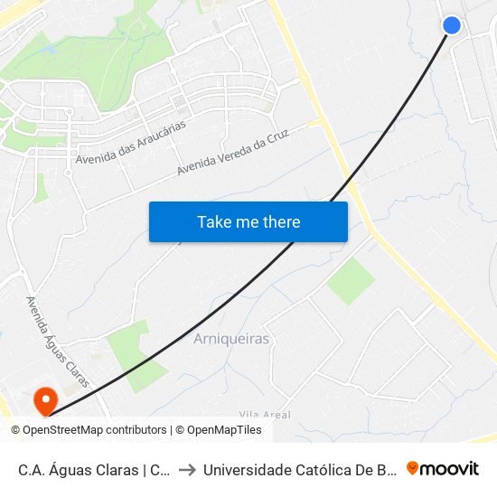 C.A. Águas Claras | Ch. 43 to Universidade Católica De Brasília map