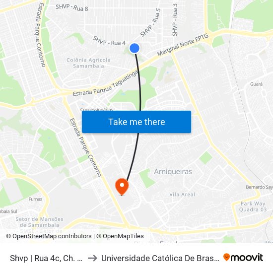 Shvp | Rua 4c, Ch. 16 to Universidade Católica De Brasília map