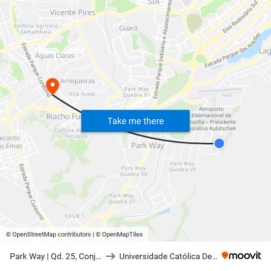 Park Way | Qd. 25, Conj. 2, Lt. 1 to Universidade Católica De Brasília map
