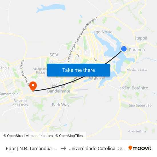 Eppr | N.R. Tamanduá, Ch. 249 to Universidade Católica De Brasília map