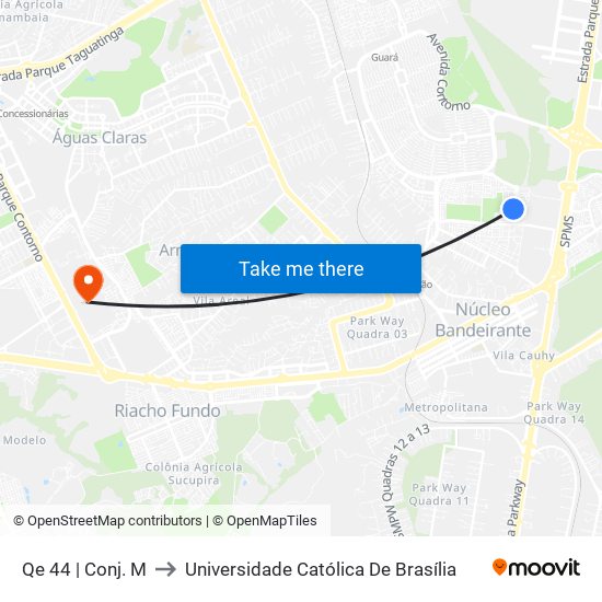 Qe 44 | Conj. M to Universidade Católica De Brasília map