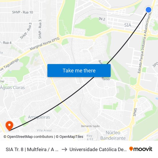 SIA Tr. 8 | Multfeira / A Mundial to Universidade Católica De Brasília map