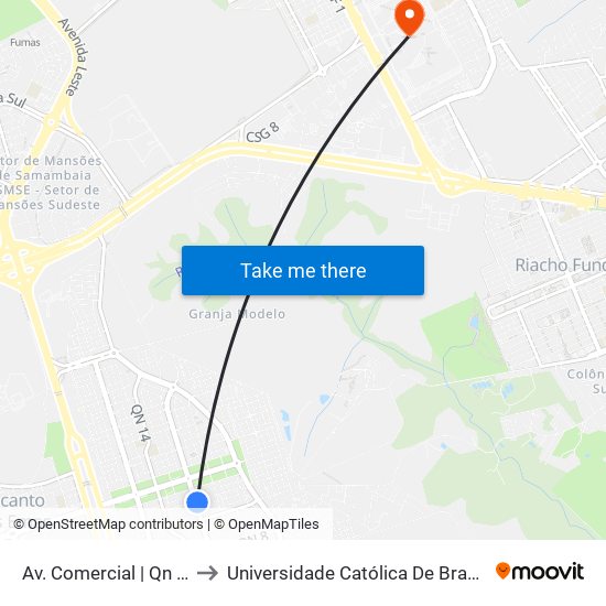 Av. Comercial | Qn 8e to Universidade Católica De Brasília map