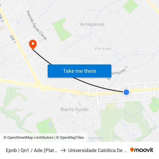 Epnb | Qn1 / Ade (Plato Flex) to Universidade Católica De Brasília map