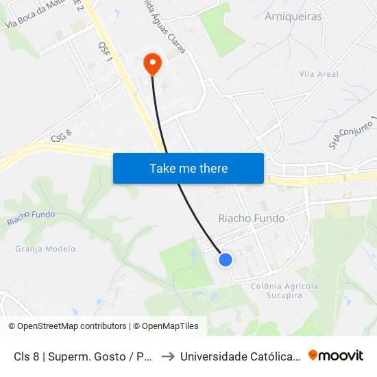 Cls 8 | Superm. Gosto / Panif. América to Universidade Católica De Brasília map