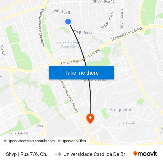 Shvp | Rua 7/6, Ch. 256 to Universidade Católica De Brasília map