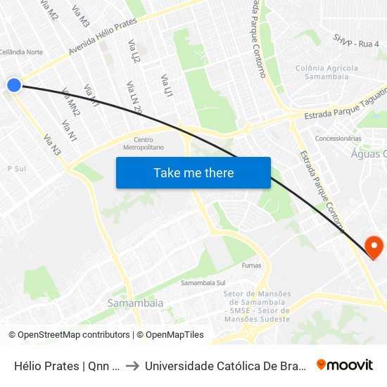 Hélio Prates | Qnn 18 to Universidade Católica De Brasília map