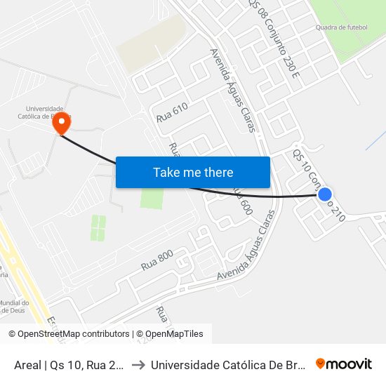 Areal | Qs 10, Rua 220a to Universidade Católica De Brasília map