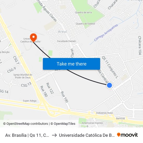 Av. Brasília | Qs 11, Conj. A to Universidade Católica De Brasília map