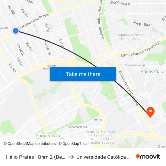 Hélio Prates | Qnm 2 (Beer House) to Universidade Católica De Brasília map