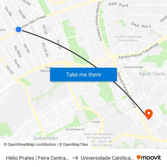 Hélio Prates | Feira Central Da Ceilândia to Universidade Católica De Brasília map