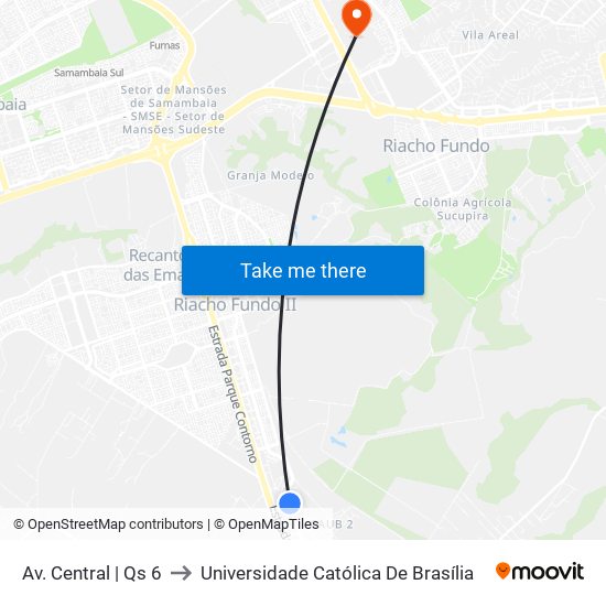 Av. Central | Qs 6 to Universidade Católica De Brasília map