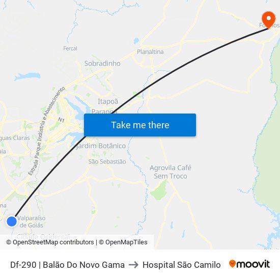 Df-290 | Balão Do Novo Gama to Hospital São Camilo map