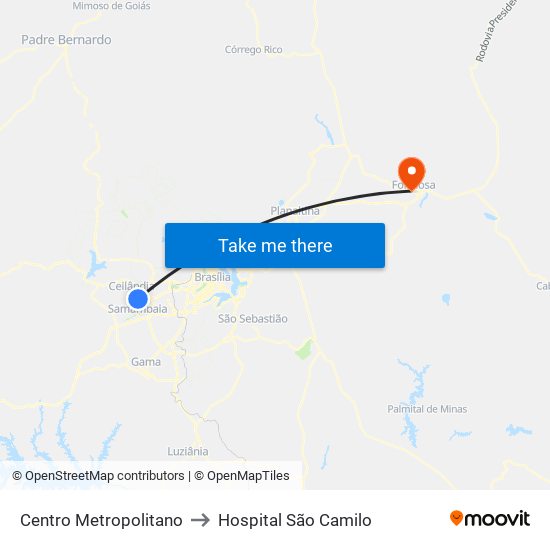 Centro Metropolitano to Hospital São Camilo map